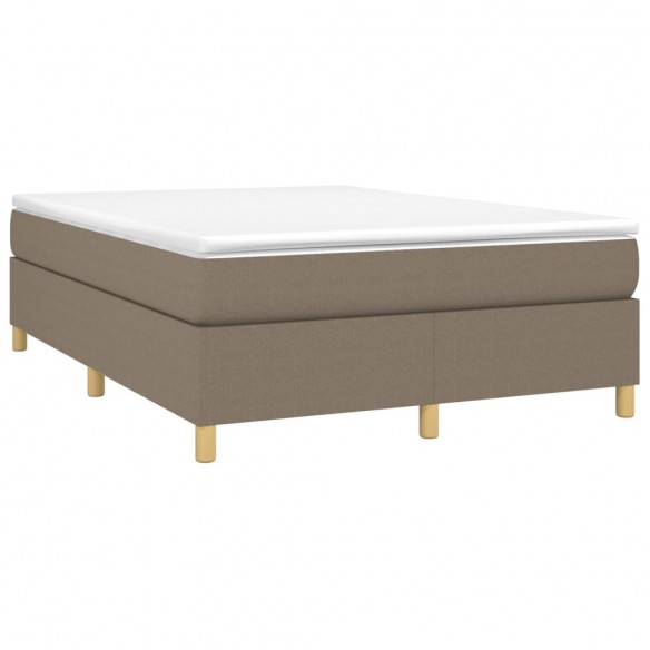 Cadre de lit avec matelas Taupe 140x190 cm Tissu