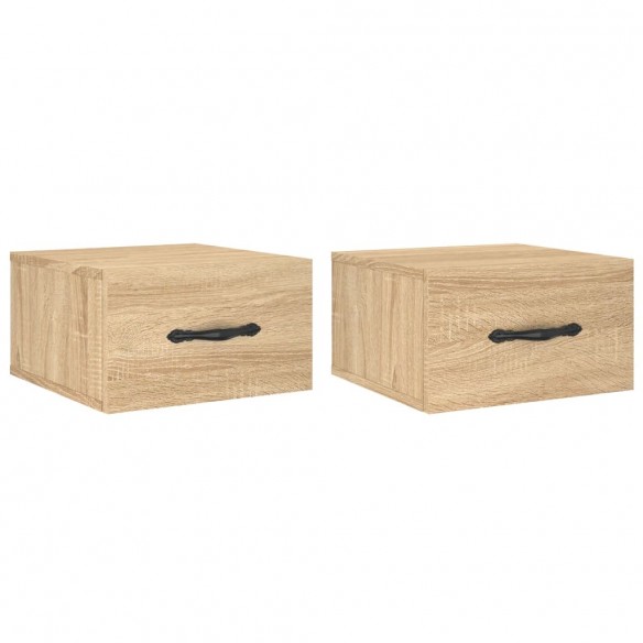 Tables de chevet murales 2 pcs chêne sonoma 35x35x20 cm