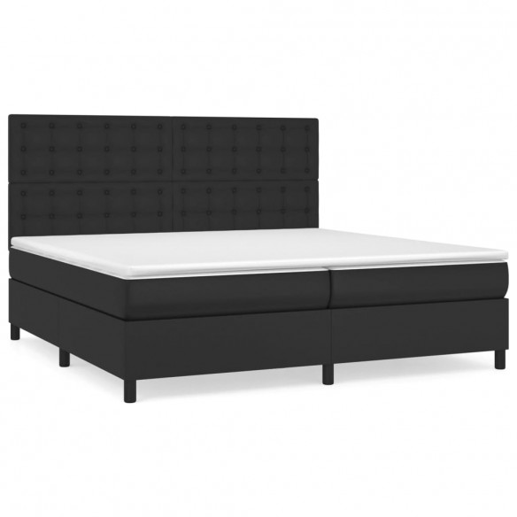 Cadre de lit avec matelas Noir 200x200 cm Similicuir