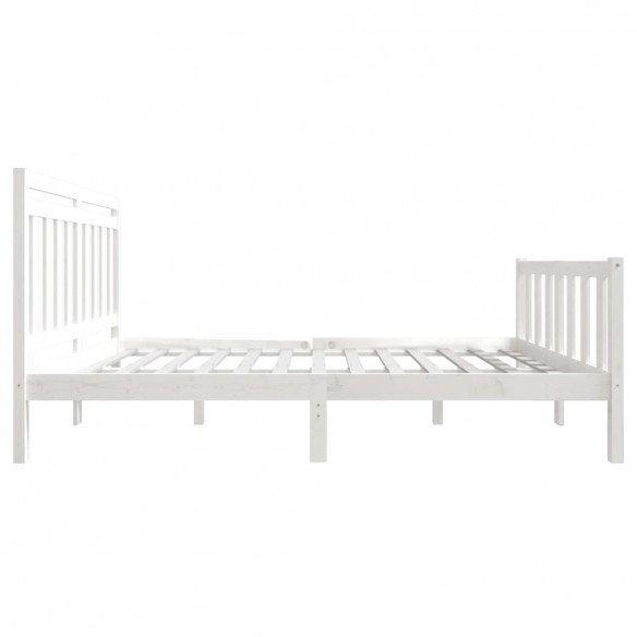 Cadre de lit Blanc Bois massif 120x190 cm Petit Double