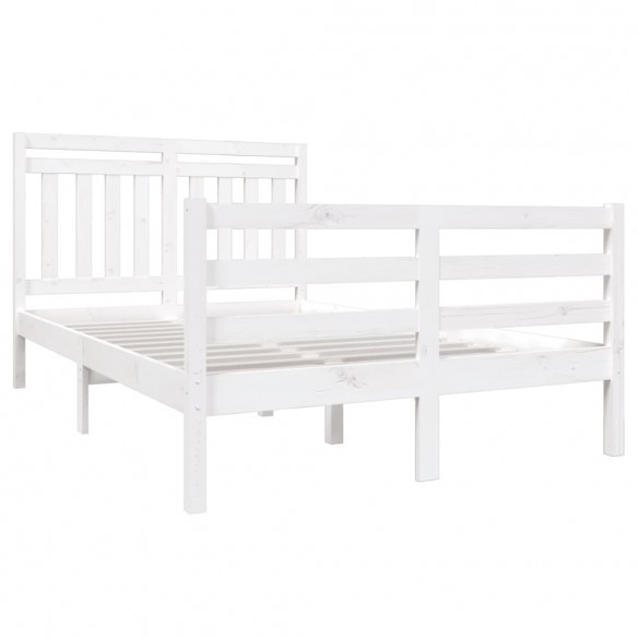 Cadre de lit Blanc Bois massif 120x190 cm Petit Double