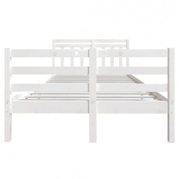 Cadre de lit Blanc Bois massif 120x190 cm Petit Double