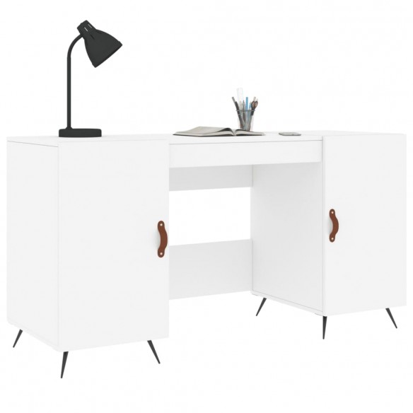 Bureau blanc 140x50x75 cm bois d'ingénierie