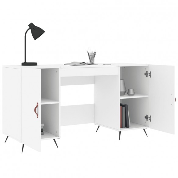 Bureau blanc 140x50x75 cm bois d'ingénierie