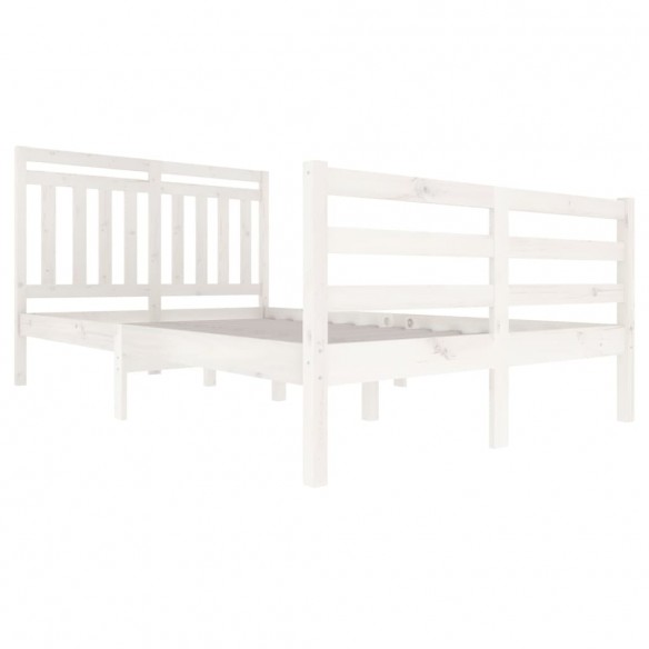 Cadre de lit Blanc Bois massif 120x200 cm