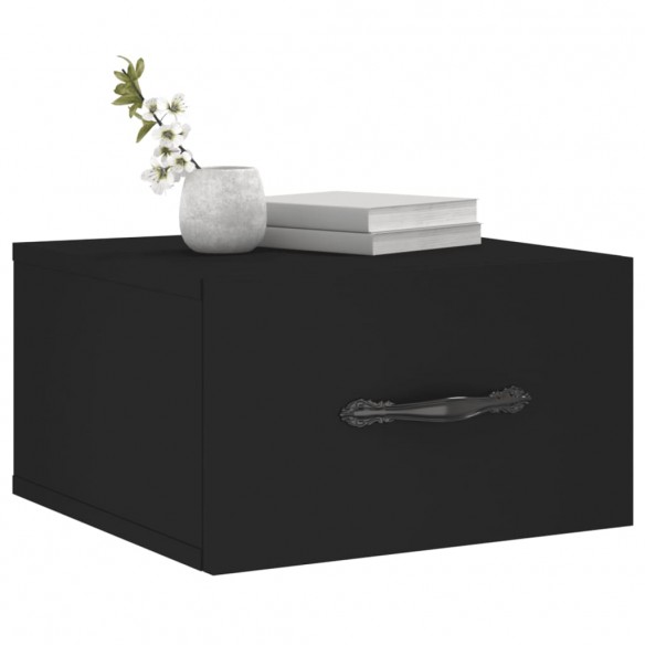 Tables de chevet murales 2 pcs noir 35x35x20 cm