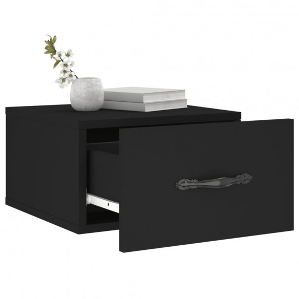 Tables de chevet murales 2 pcs noir 35x35x20 cm