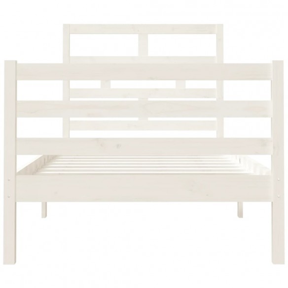 Cadre de lit Blanc Bois massif 90x190 cm Simple