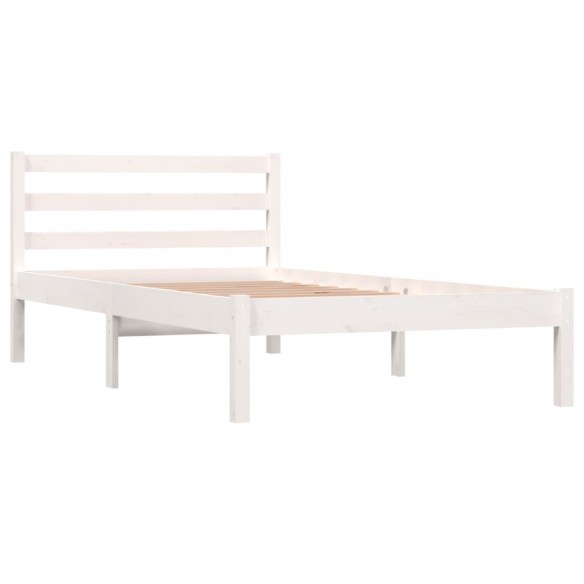 Cadre de lit Bois de pin massif 90x190 cm Blanc simple