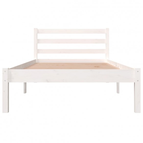 Cadre de lit Bois de pin massif 90x190 cm Blanc simple