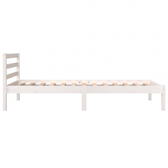 Cadre de lit Bois de pin massif 90x190 cm Blanc simple