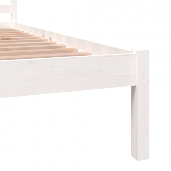 Cadre de lit Bois de pin massif 90x190 cm Blanc simple