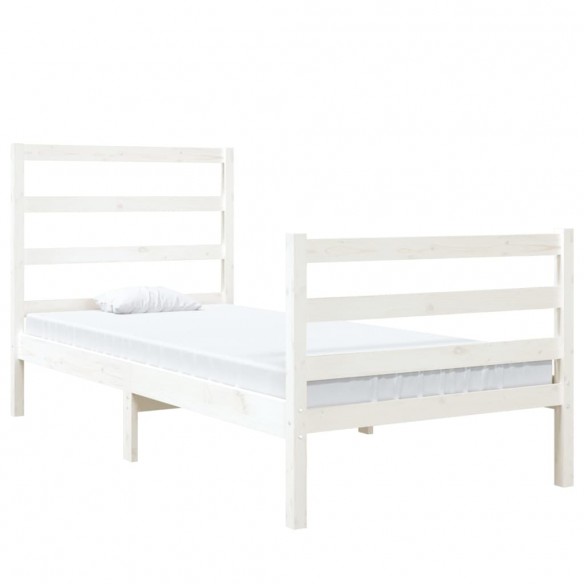 Cadre de lit Blanc Bois de pin massif 90x190 cm Simple