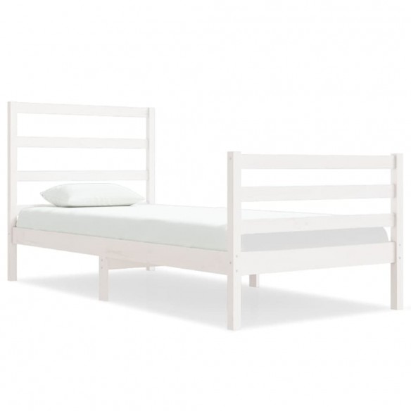 Cadre de lit Blanc Bois de pin massif 90x190 cm Simple