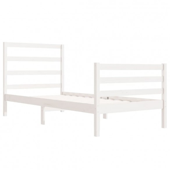 Cadre de lit Blanc Bois de pin massif 90x190 cm Simple