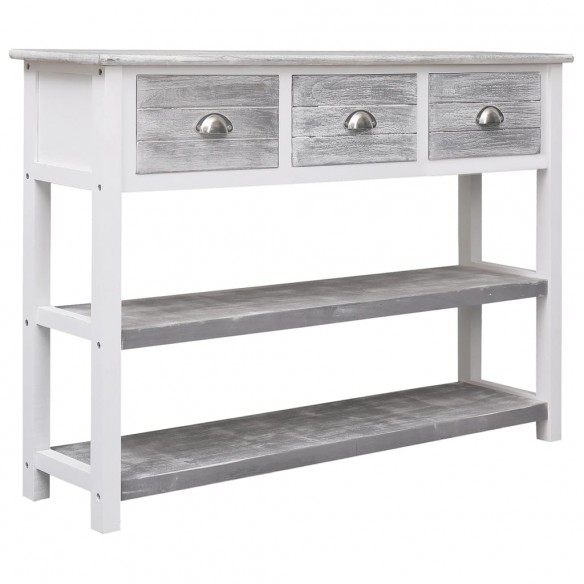 Buffet Gris antique 108x30x76 cm Bois de Paulownia massif