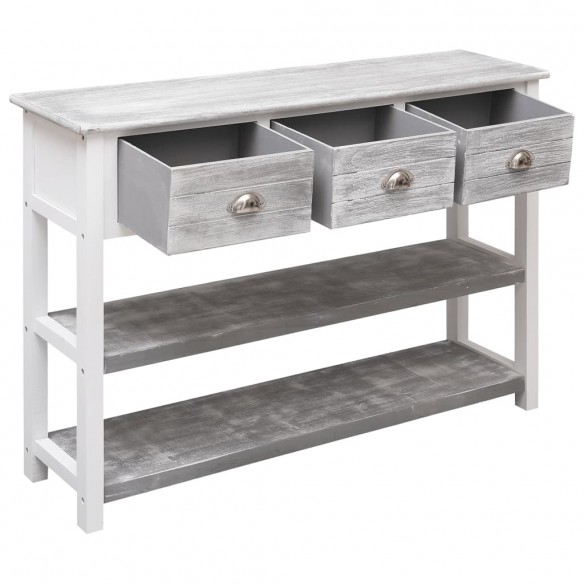 Buffet Gris antique 108x30x76 cm Bois de Paulownia massif