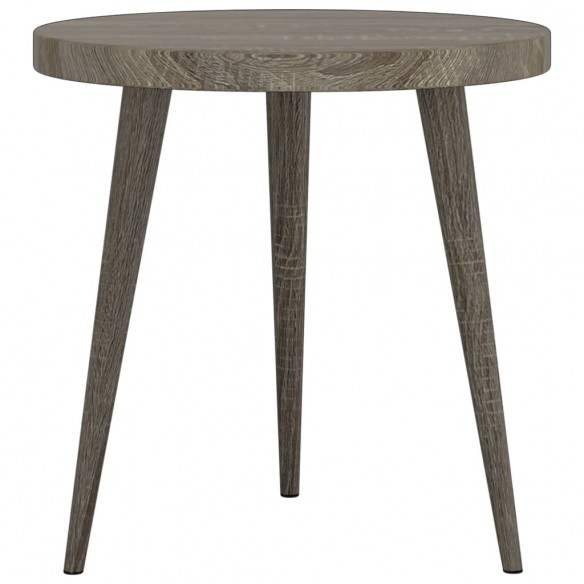 Ensemble de tables d'appoint 3 pcs Gris MDF et fer