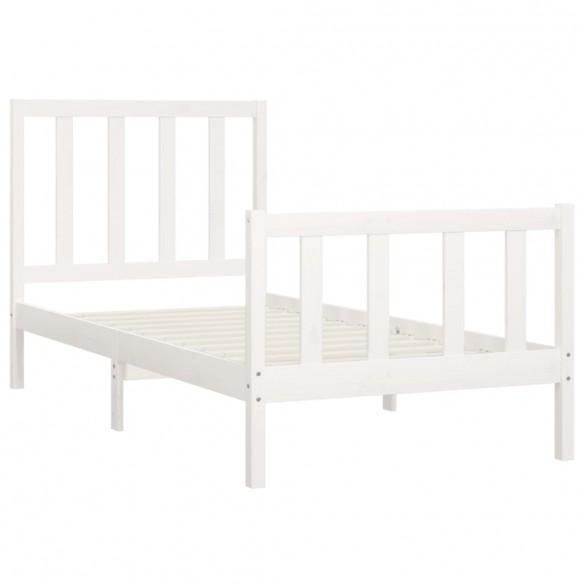 Cadre de lit Blanc Bois massif 100x200 cm