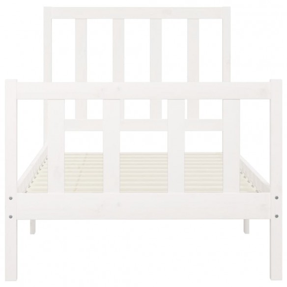 Cadre de lit Blanc Bois massif 100x200 cm