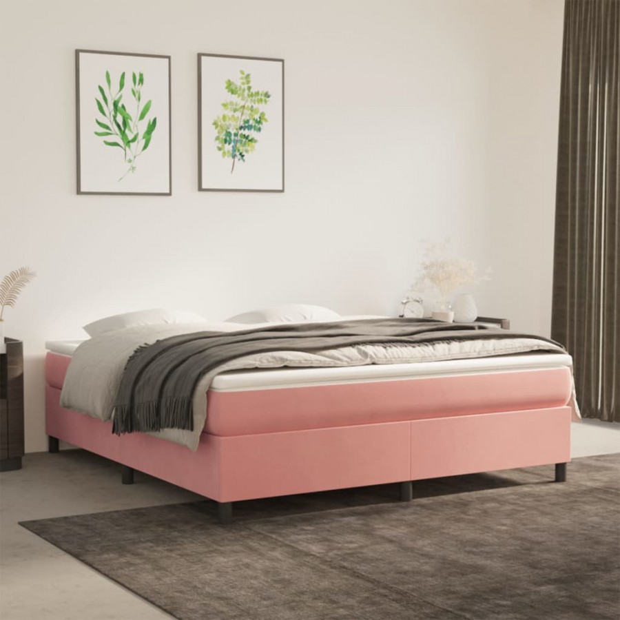 Cadre de lit Rose 160x200 cm Velours