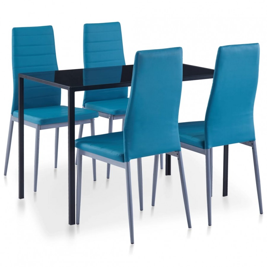 Ensemble de salle à manger 5 pcs Bleu