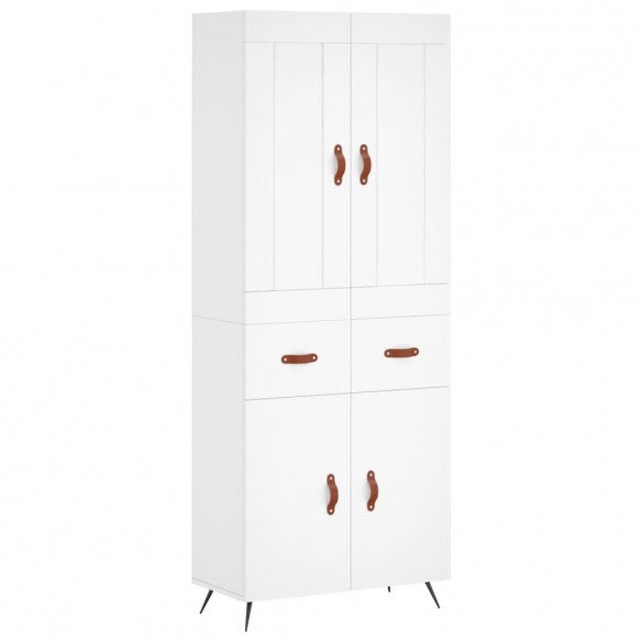 Buffet haut Blanc 69,5x34x180 cm Bois d'ingénierie