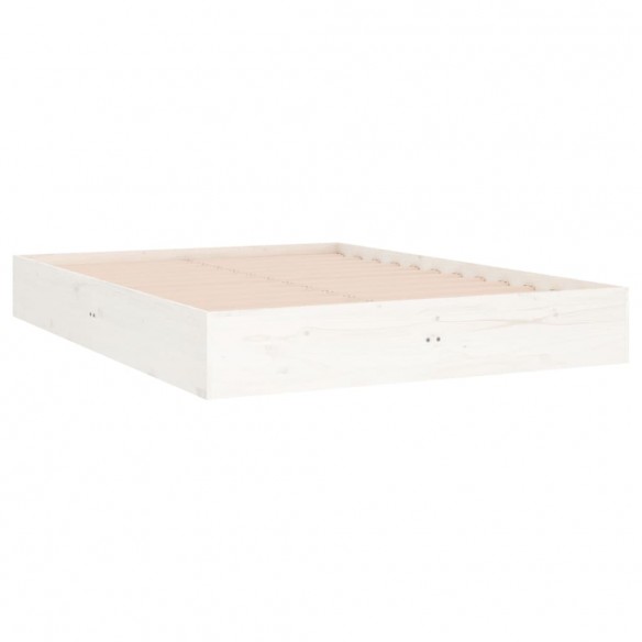 Cadre de lit blanc bois massif 135x190 cm double