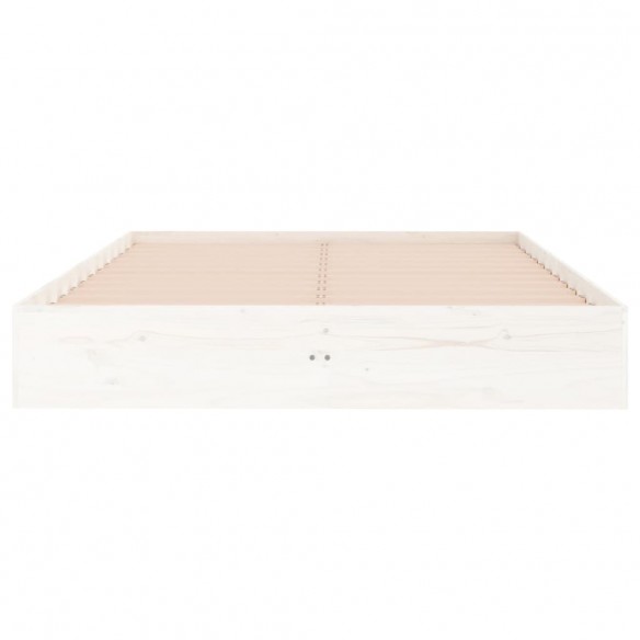 Cadre de lit blanc bois massif 135x190 cm double