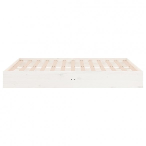 Cadre de lit blanc bois massif 135x190 cm double