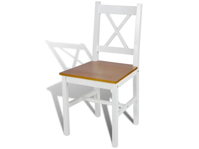 Chaises à manger lot de 2 blanc bois de pin