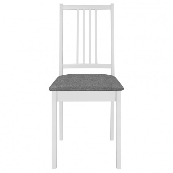 Chaises à manger avec coussins lot de 4 blanc bois solide