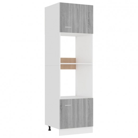 Armoire à micro-ondes Sonoma gris 60x57x207 cm