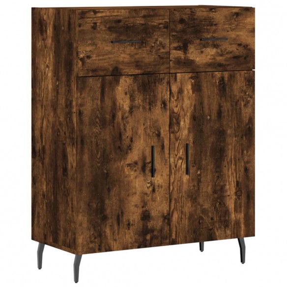 Buffet haut Chêne fumé 69,5x34x180 cm Bois d'ingénierie