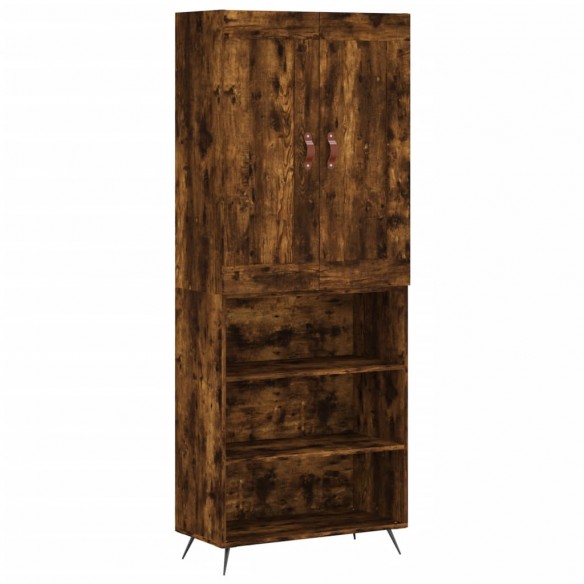 Buffet haut Chêne fumé 69,5x34x180 cm Bois d'ingénierie