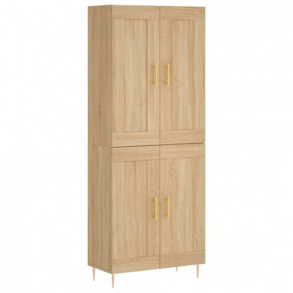 Buffet haut Chêne sonoma 69,5x34x180 cm Bois d'ingénierie