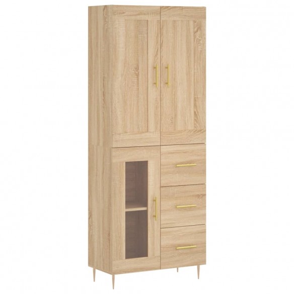 Buffet haut Chêne sonoma 69,5x34x180 cm Bois d'ingénierie