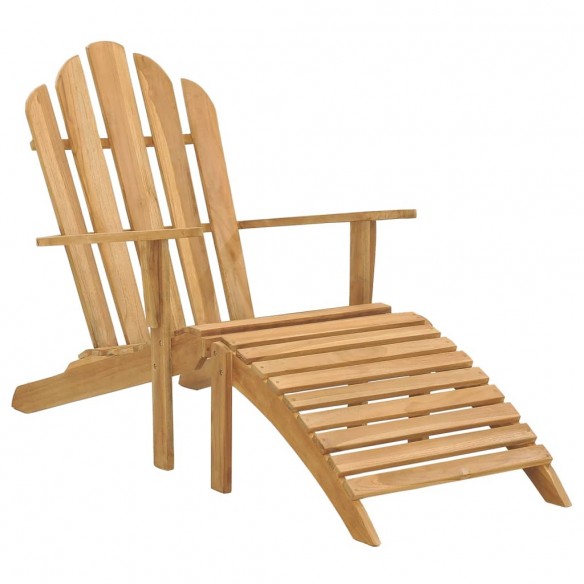 Chaises Adirondack avec repose-pieds 2 pcs Bois massif de teck