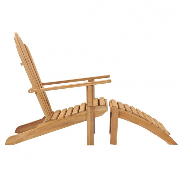 Chaises Adirondack avec repose-pieds 2 pcs Bois massif de teck