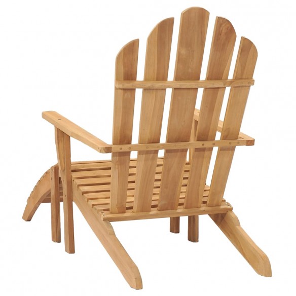 Chaises Adirondack avec repose-pieds 2 pcs Bois massif de teck