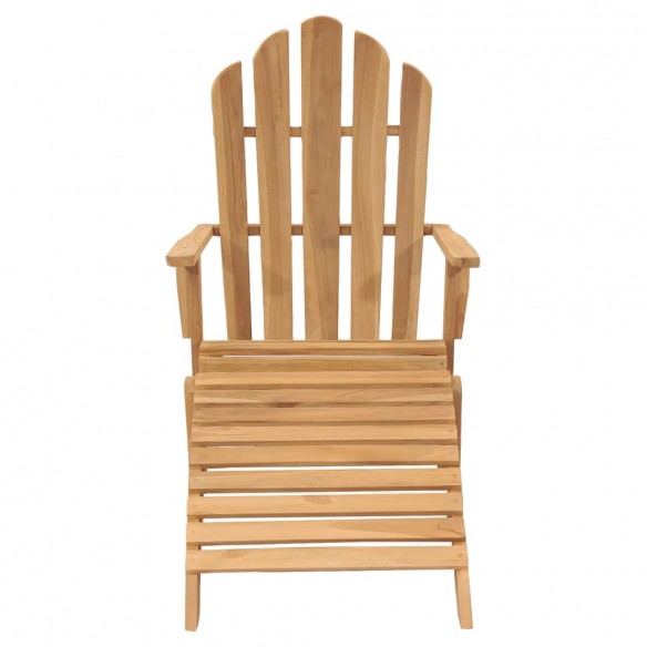 Chaise Adirondack avec repose-pied Bois de teck solide