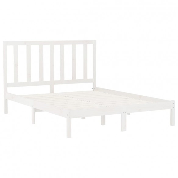 Cadre de lit Blanc Bois massif 140x200 cm