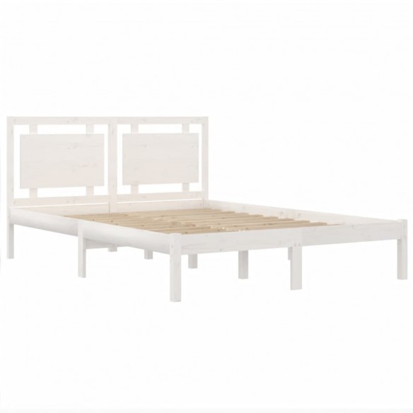 Cadre de lit Blanc Bois massif 140x200 cm