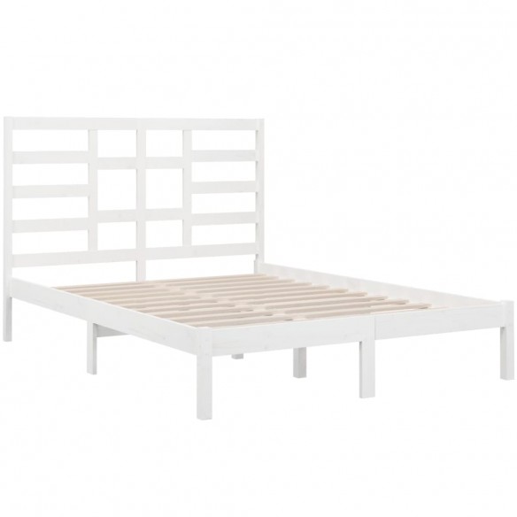 Cadre de lit Blanc Bois massif 140x200 cm