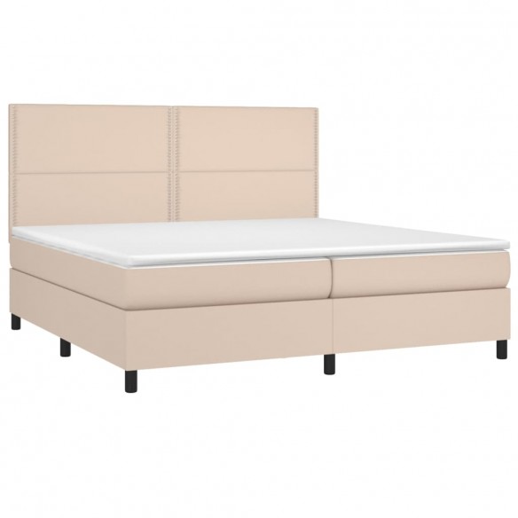 Cadre de lit avec matelas LED Cappuccino 200x200 cm