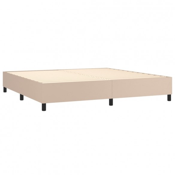 Cadre de lit avec matelas LED Cappuccino 200x200 cm