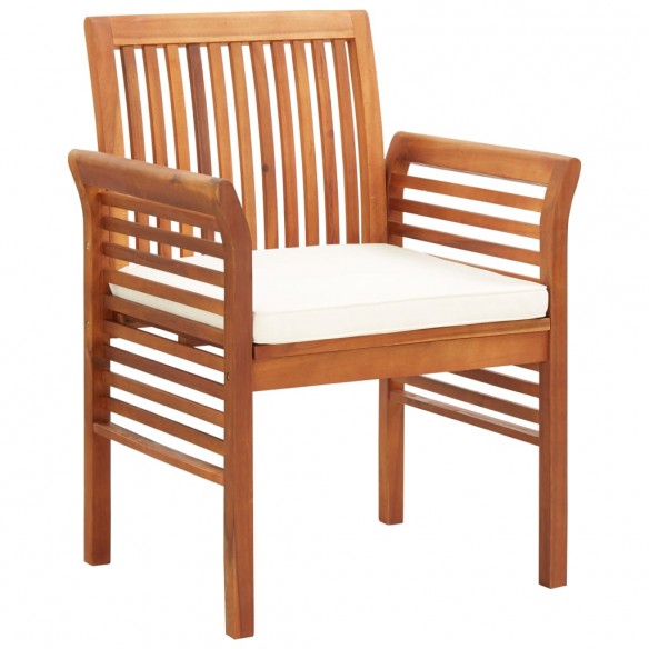 Chaises à dîner de jardin et coussins 8pcs Bois d'acacia massif