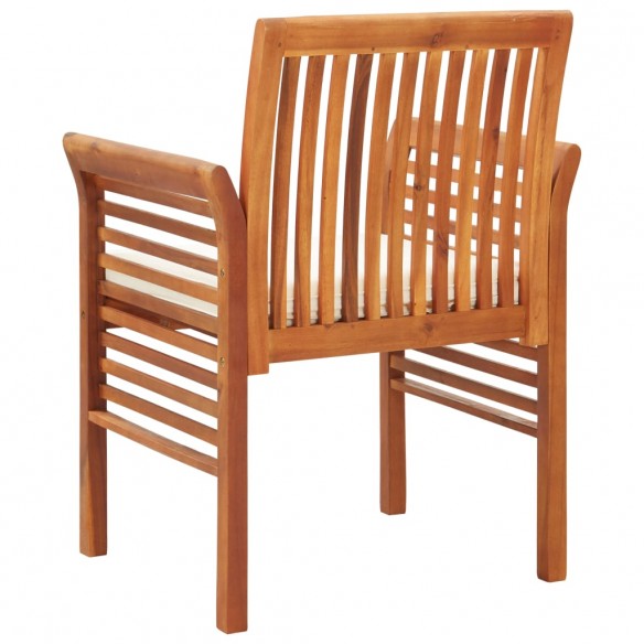 Chaises à dîner de jardin et coussins 8pcs Bois d'acacia massif