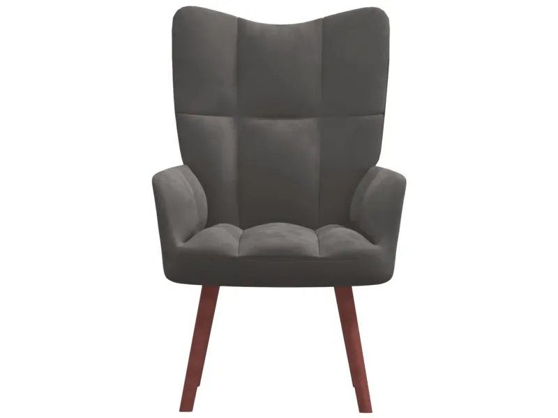 Chaise de relaxation Gris foncé Velours