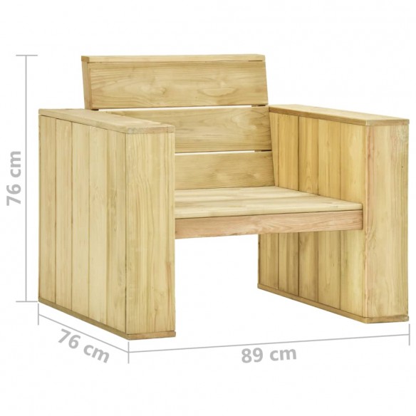 Chaises de jardin 2 pcs 89x76x76 cm Bois de pin imprégné